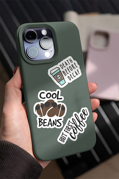 AR Sticker مجموعة ملصقات الكمبيوتر المحمول ذات الطابع القهوة 5