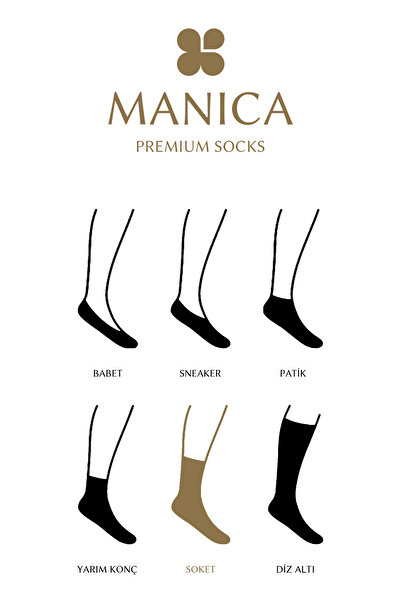 MANICA Erkek Bambu Kışlık Soket Çorap 6 Çift - Siyah