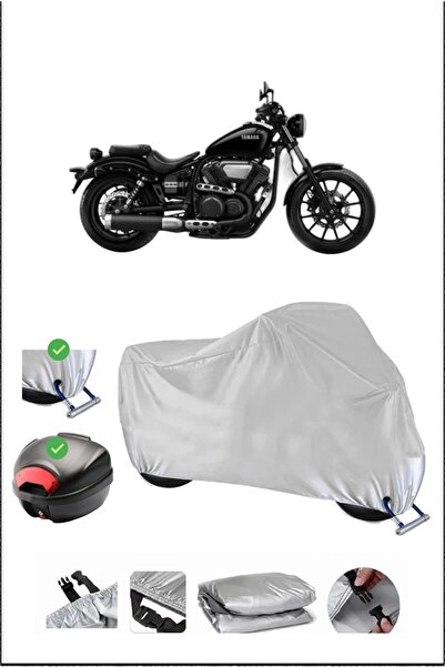 Breen Yamaha Xv950 Rear Bag Lock Compatible Waterproof Motorcycle Tarpaulin-Gray