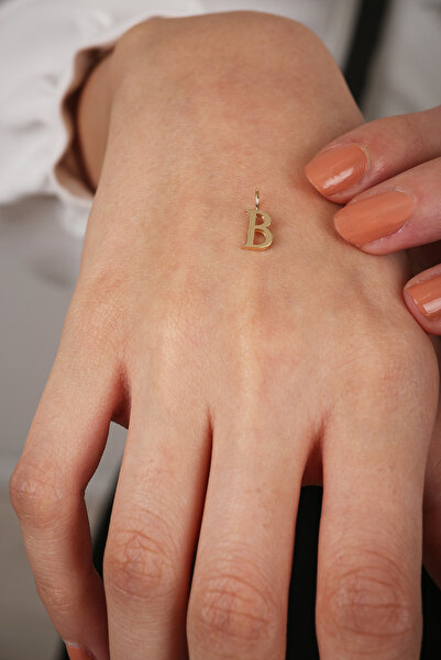 DİAMİNE PIRLANTA 14 Ayar Altın 3 Boyutlu Harf Kolye Ucu ( Tüm Harfler Yazılır)