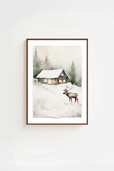 Artavessa Комплект за картини с кафява рамка от истинско дърво - Модел 35