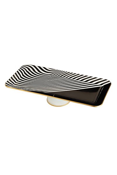 HIC Rectangle Glass cake dish with base size 32 cm