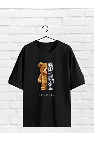 YOHO SPORT Oversize kroj Nova sezonska unisex majica sa robotskim crnim medvedom