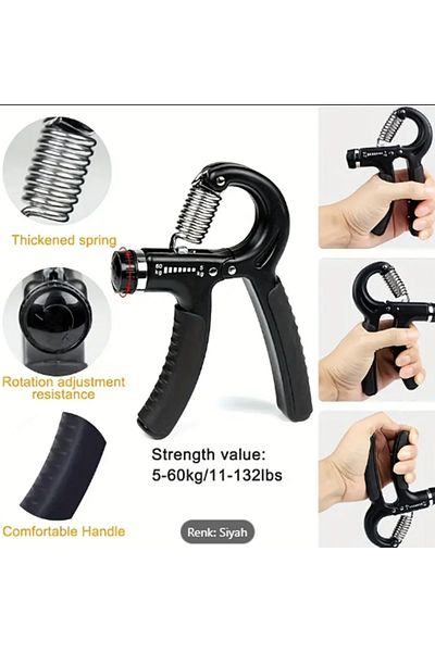 gaman Hand Grip Strengthener Set of 5 - Finger Trainer, Stretch Band, Resistance Ring, Exercise Ball