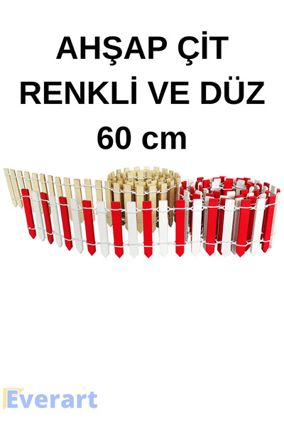 everart Ahşap Çit Renkli Ve Düz 60 Cm