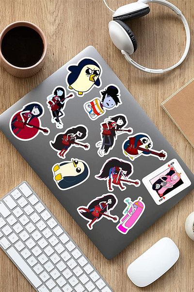 AR Sticker Set de autocolante pentru laptop, notebook, tabletă, 6 piese Adventure Time