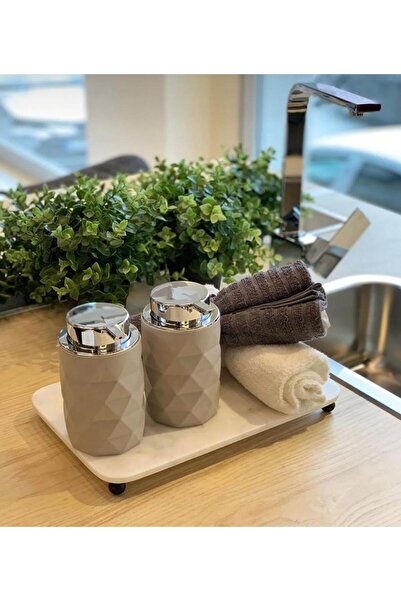 FARALYAHOME 30x20 cm crni mramor - Stalak za kupatilo sa perličitim nogama, beli