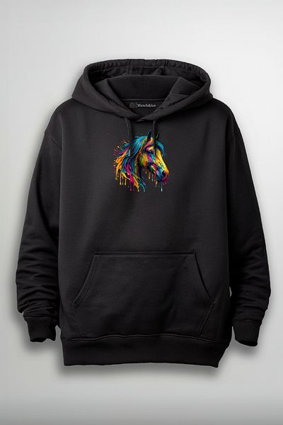 Merch&ice Hanorac unisex cu imprimeu cal colorat