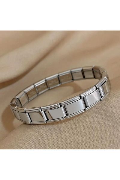 aysedizayn Italian Charm Classic Steel Bracelet - Silver Color