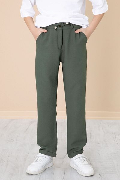 Cansın Mini Green Double Leg Boy's Jogger Fabric Trousers 20058