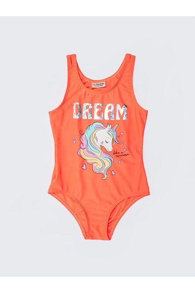 DEEP BEACH Girls' Swimsuit with Bright Print