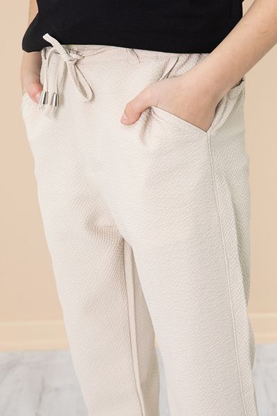 Cansın Mini Cream Double Leg Boy's Jogger Fabric Trousers 20053