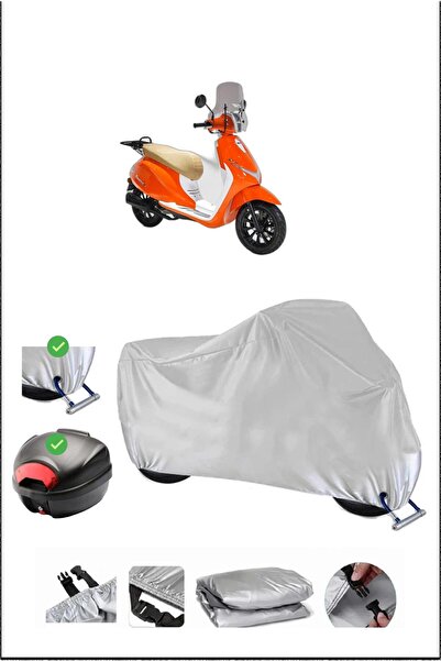 Breen RKS PREMIUM125 قفل حقيبة خلفي متوافق مع دراجة نارية مقاومة للماء - رمادي