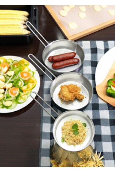 Doğuş Pazar 3 Lü Paslanmaz Çelik Sos Tavası Tabansız