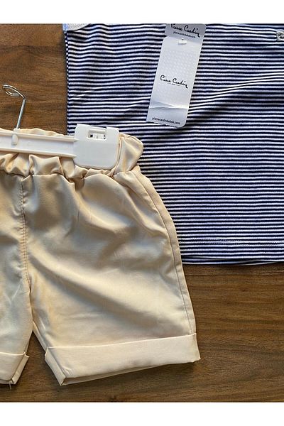Pierre Cardin Boy's Suspender Shorts Set