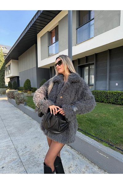 Lady Pixie Premium Fur Coat with Belt and Sleeves