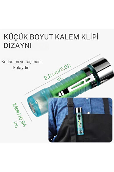 Genel Markalar 2500 lümen 7 farklı ışık şiddetine sahip kancalı flaşörlü ultra güçlü mini cep el feneri