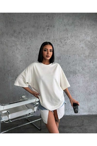 WOODROFFE Απλό Basic Oversize Casual Boyfriend T-shirt