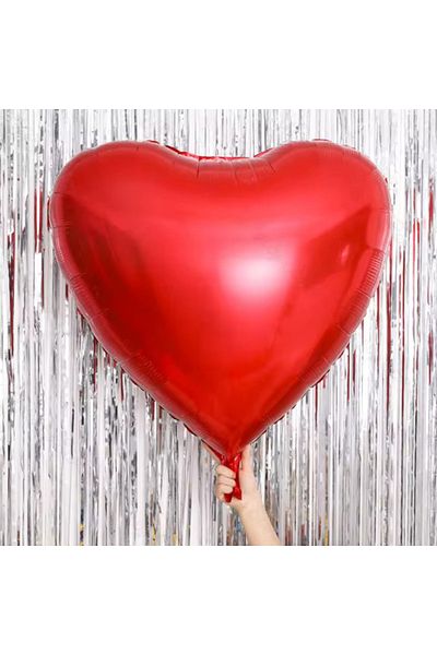 aşkın concept Red Heart Foil Balloon 80 cm Large Size Red Heart Foil