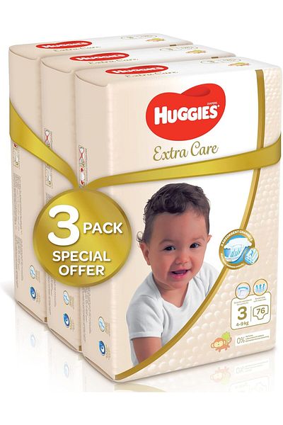 Huggies Extra Care, Size 3, 4-9 kg, Super Jumbo Pack, 228 Diapers
