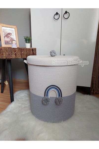 Secem Boutique XXL Toy Basket - Dirty, Jute and Lid