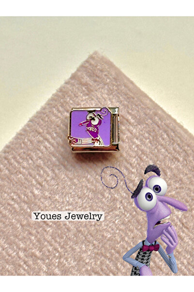 YOUES JEWELRY Tersyüz Unisex Italyan Charm Ters Yüz Korku 1 Adet Paslanmaz Çe...