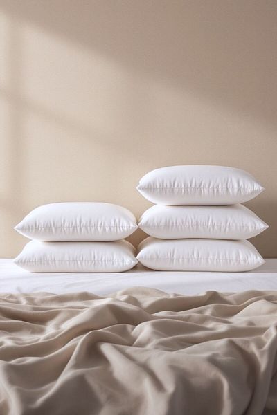 Evene Pillow Bead Fiber 5 Pieces Antibacterial Filling Extra Soft Sleeping Pillow Cotton Case 800 gr