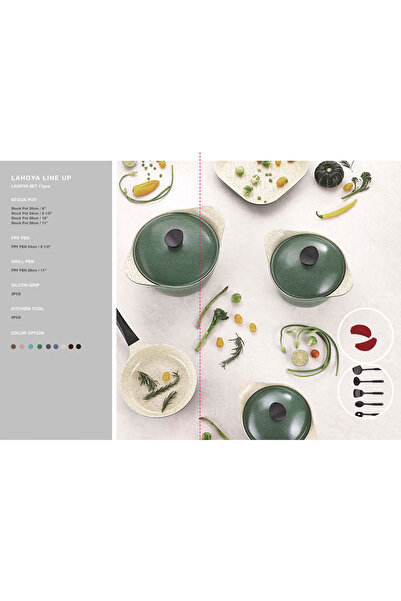 badreig LAHOYA CERAMIC COATED COOKWARE SET 17 PCS (RED)  |Made in Saudi