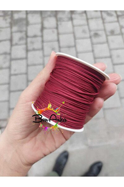 Bonanka (1.0 mm) Bordo Renk 90 Metre Mat Paraşüt, Makrome, Bileklik, Tespih, ...