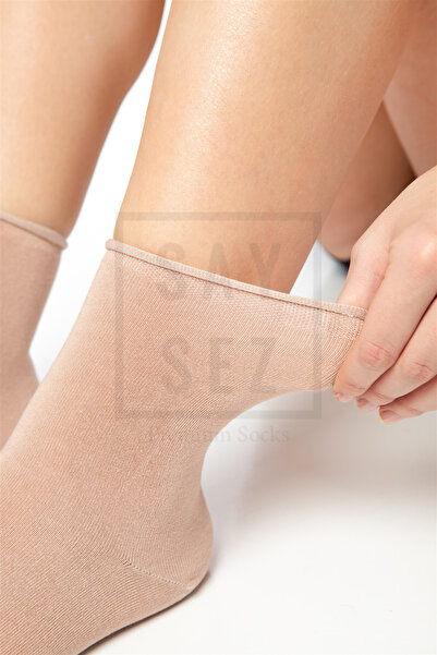 SAYSEZ Black-White-Beige Bamboo Women's Premium Socks Set of 6 - Elastic and Seamless