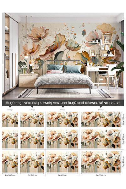 Pluswall Soyut Çiçekler Pastel Boya Duvar Kağıdı, Salon Duvar Kağıdı, Yatak Odası Duvar Kağıdı