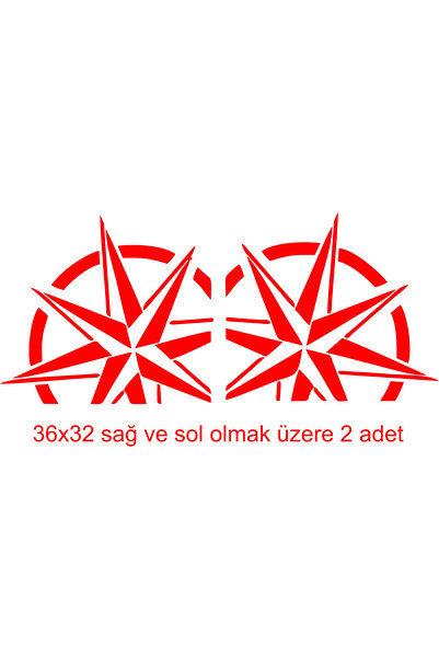 Birim Matbaa Half Compass Mini Auto Sticker (32X36Cm)