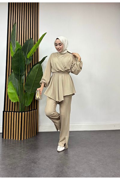 FREEMİH TEKSTİL Alya Bürümcük Fabric Set - Pants