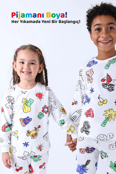 Little Pumpkin Unisex εποχιακό σετ παιδικών πιτζάμες που μπορούν να βαφτούν (6 τεμάχια βαφής)