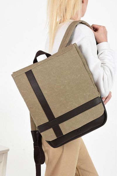 Baginn Γυναικείο επαγγελματικό σακίδιο πλάτης 35*22 εκ. από καμβά ύφασμα με θήκη φορητού υπολογιστή - Σχολική Mega Τσάντα