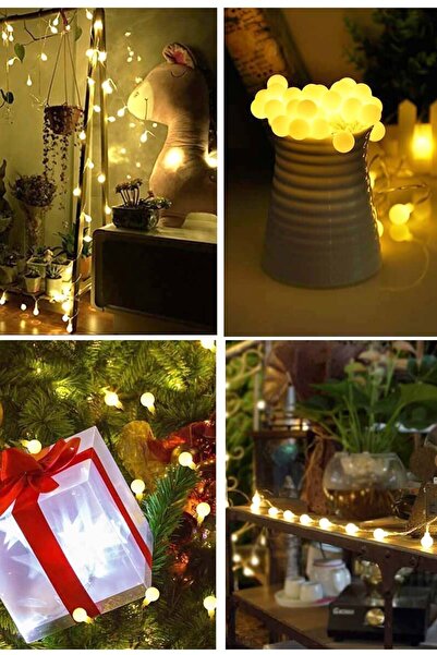 Janva Led Işıklı Ampul Top Dizeleri 20'li 3 Metre Dekoratif Süsleme Ev Dekorasyonu