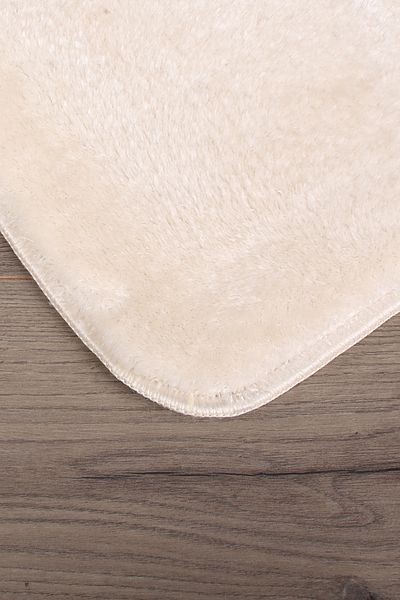 Dokumacıoğlu Relax Cream Μεγάλο Μέγεθος (80x150 + 50x80 cm) Σετ 2 Χαλιών Μπάνιου Χαλιών Μπάνιου με Αντιολισθητική Βάση