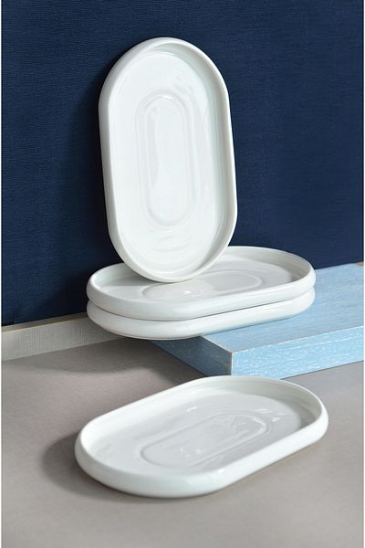 CASA DE BELLA 27cm Bone Porcelain Boat Bowl - Set of 2