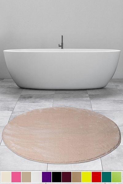 Dokumacıoğlu Elite Mink - 120x120 cm Στρογγυλό Αντιολισθητικό Μαλακό Μοκέτα Μπάνιου Pufidik