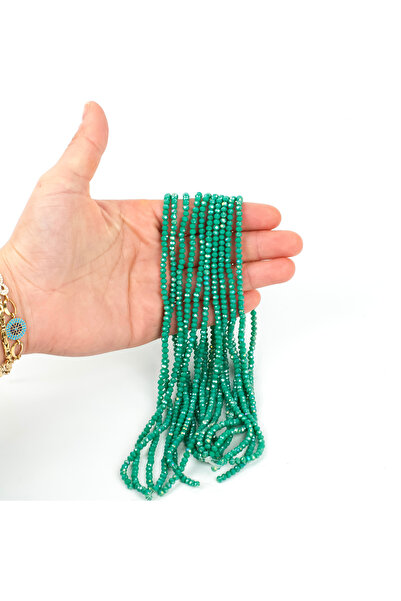 yfhobi 1 Dizi (130-135 Adet) - 3 mm Yassı Kristal Cam Boncuk Dizisi Mat Janja...