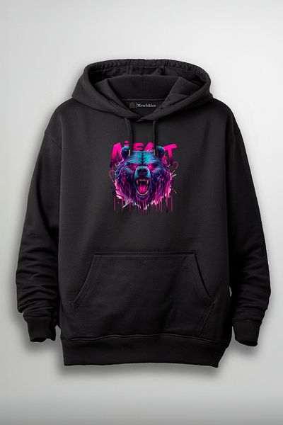 Merch&ice Hanorac unisex cu imprimeu Alert Bear