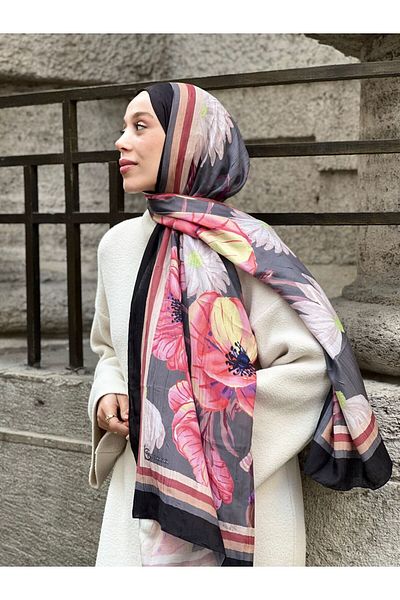 Modakaşmir Şal din bambus cu model Margarita