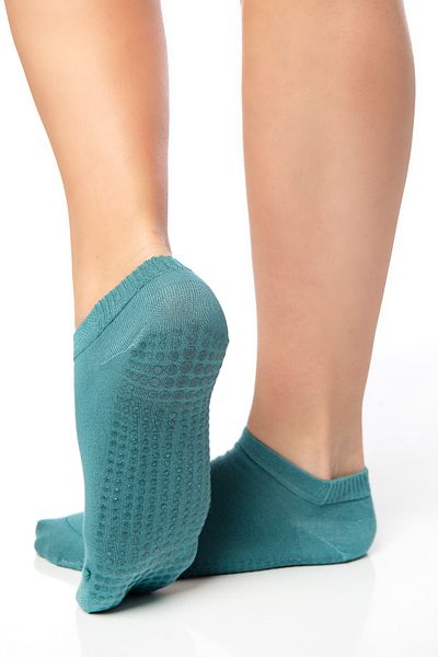 SAYSEZ Bamboo Women's Anti-Slip Sole Water Green Silicone Print Pilates Yoga Fitness Dance Activity Booties 3-Piece