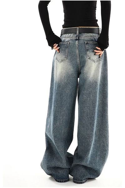 eyonnwear Y2K Πλυμένο φαρδύ τζιν παντελόνι