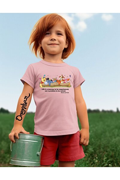 oneagılyazı Winnie Pooh Printed Girl's Oversize T-Shirt