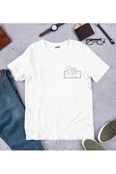 Linear Personalized Photo Drawing Printed T-shirt