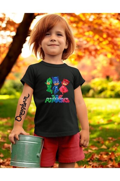 oneagılyazı Тениска с уголемен за момичета с принт на PJ Masks