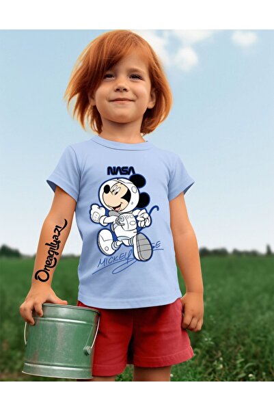 oneagılyazı Тениска с уголемен с принт на НАСА за момичета
