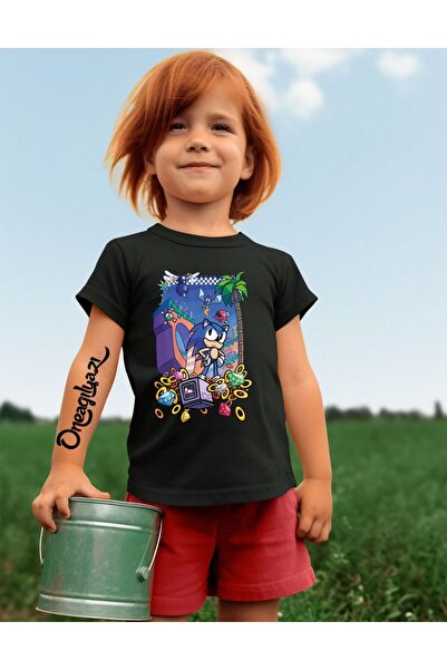 oneagılyazı Sonic Štampano Devojka Oversize kroj T-shirt