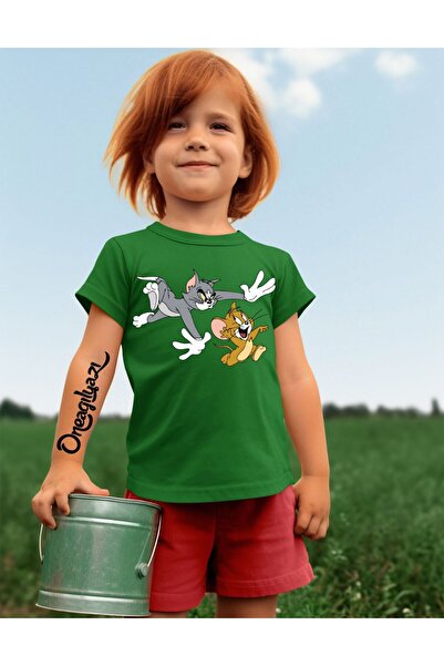 oneagılyazı Тениска с щампа „Том и Джери“ за момичета с голям размер